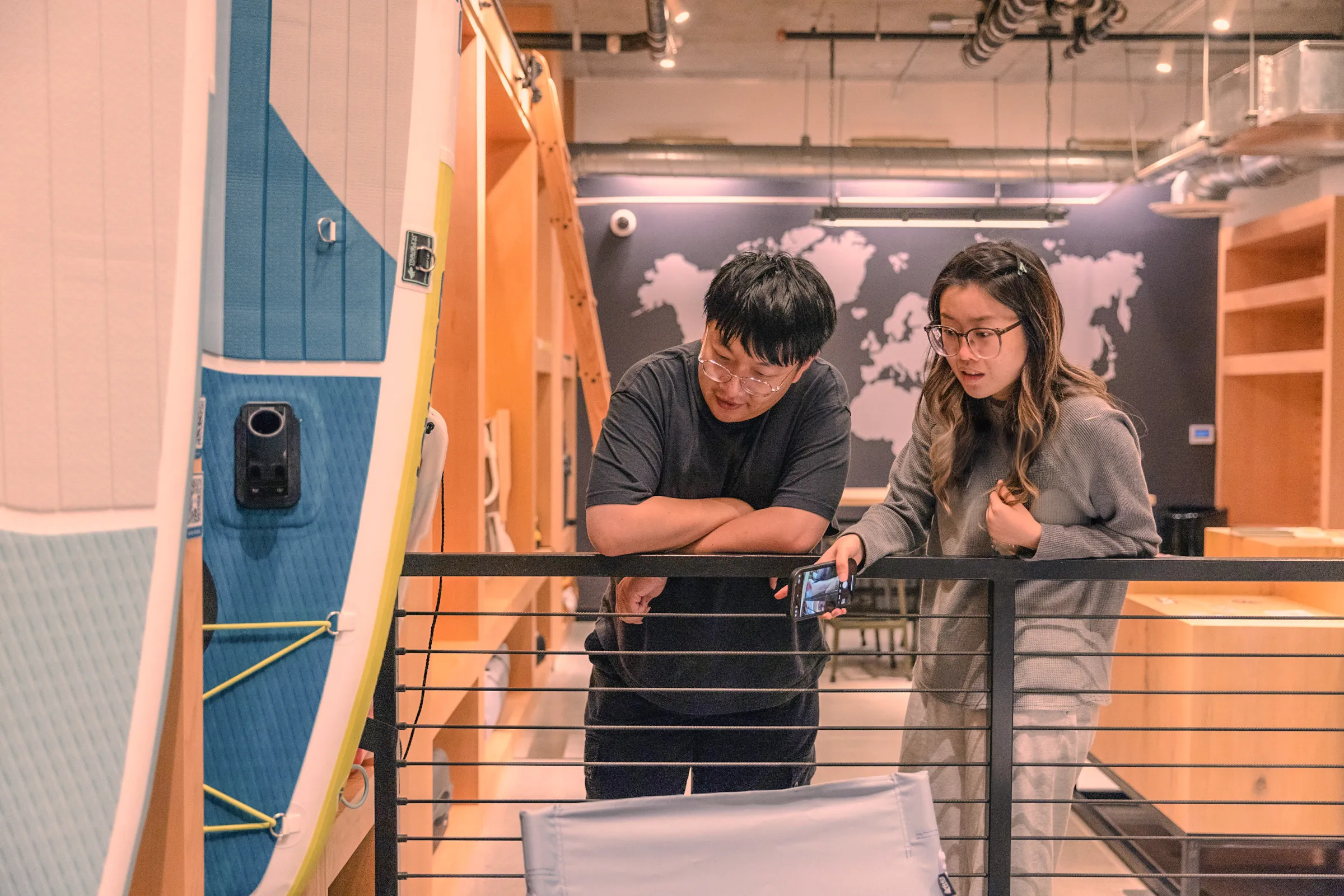 a man and woman at AVE Santa Clara's AVEnture Hub