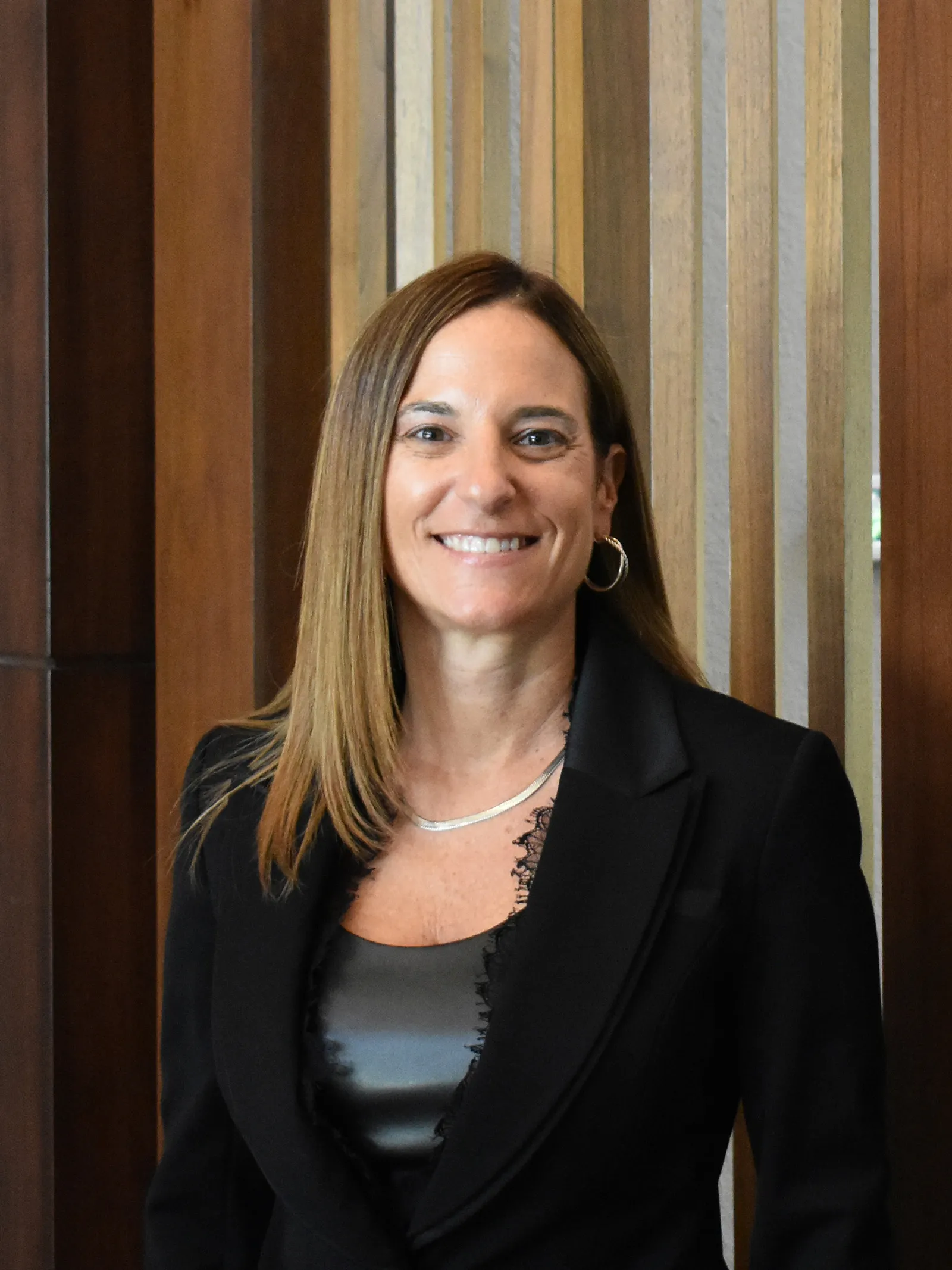 a woman smiling at camera