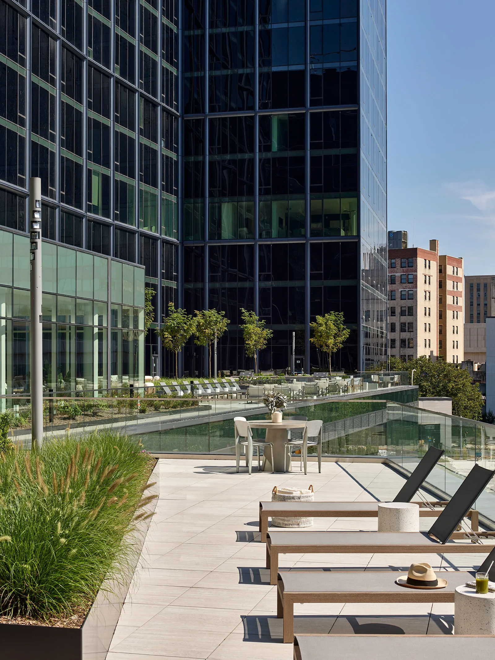 a building with glass walls and a glass roof