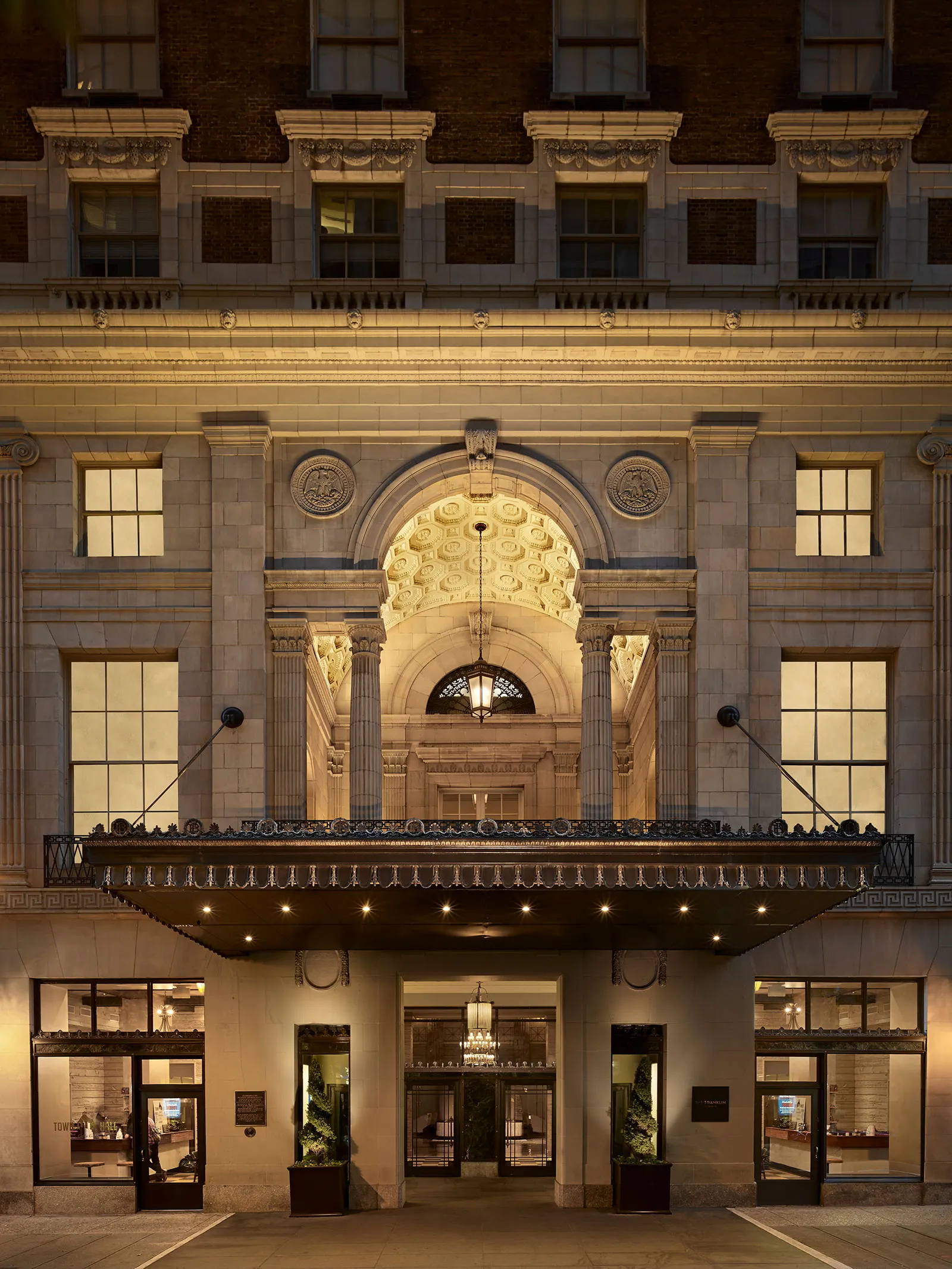 a building with a large entrance