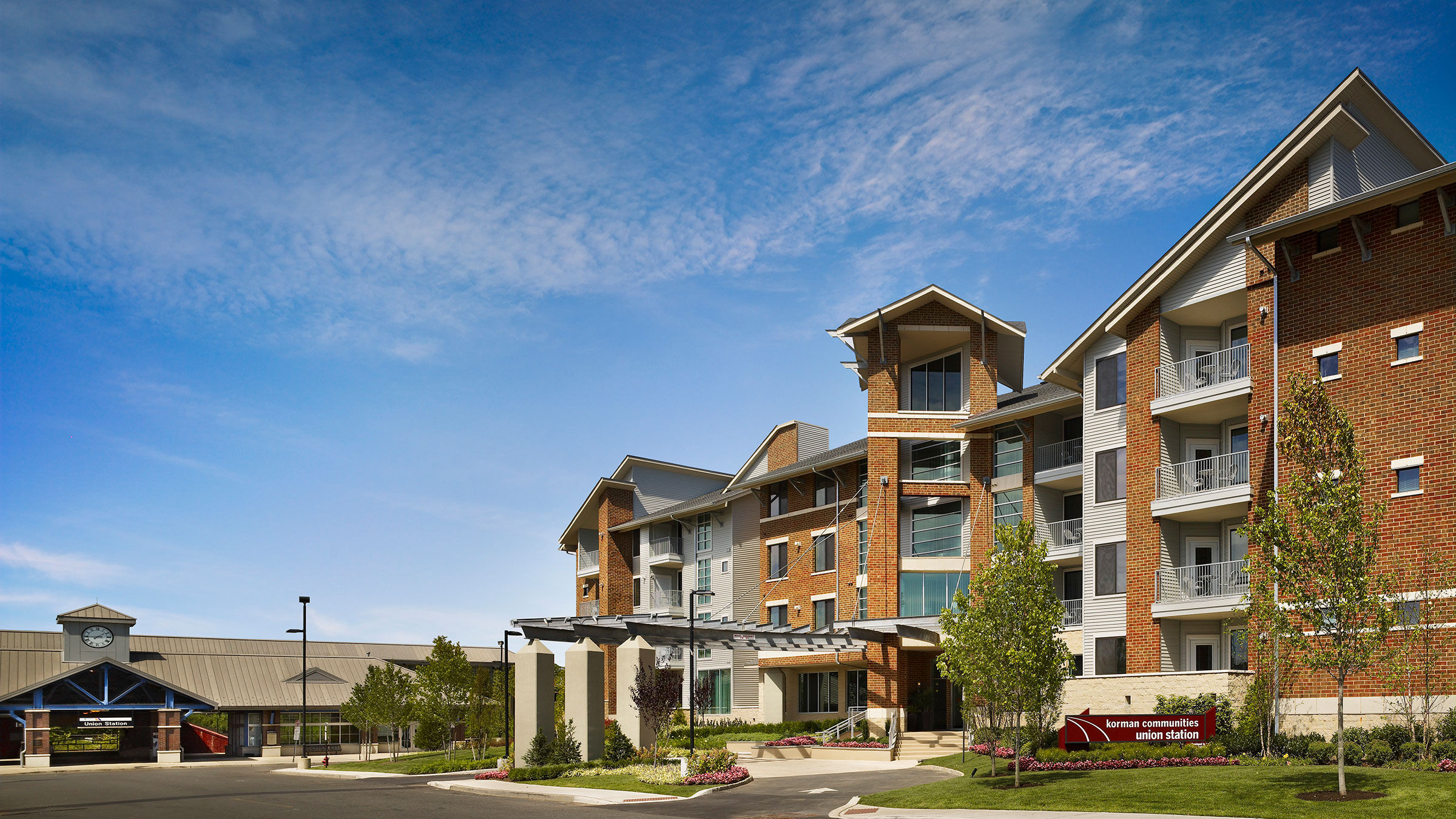 a building with a parking lot