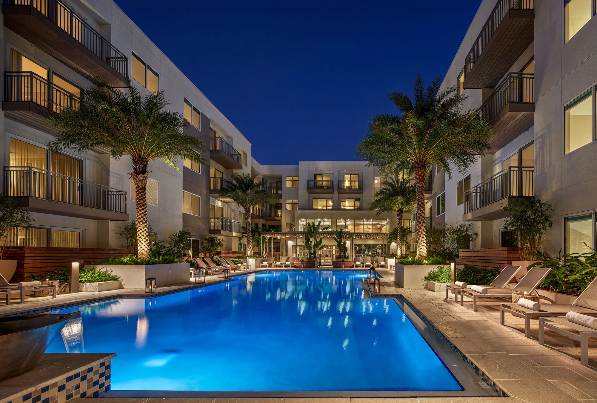 a swimming pool in a hotel