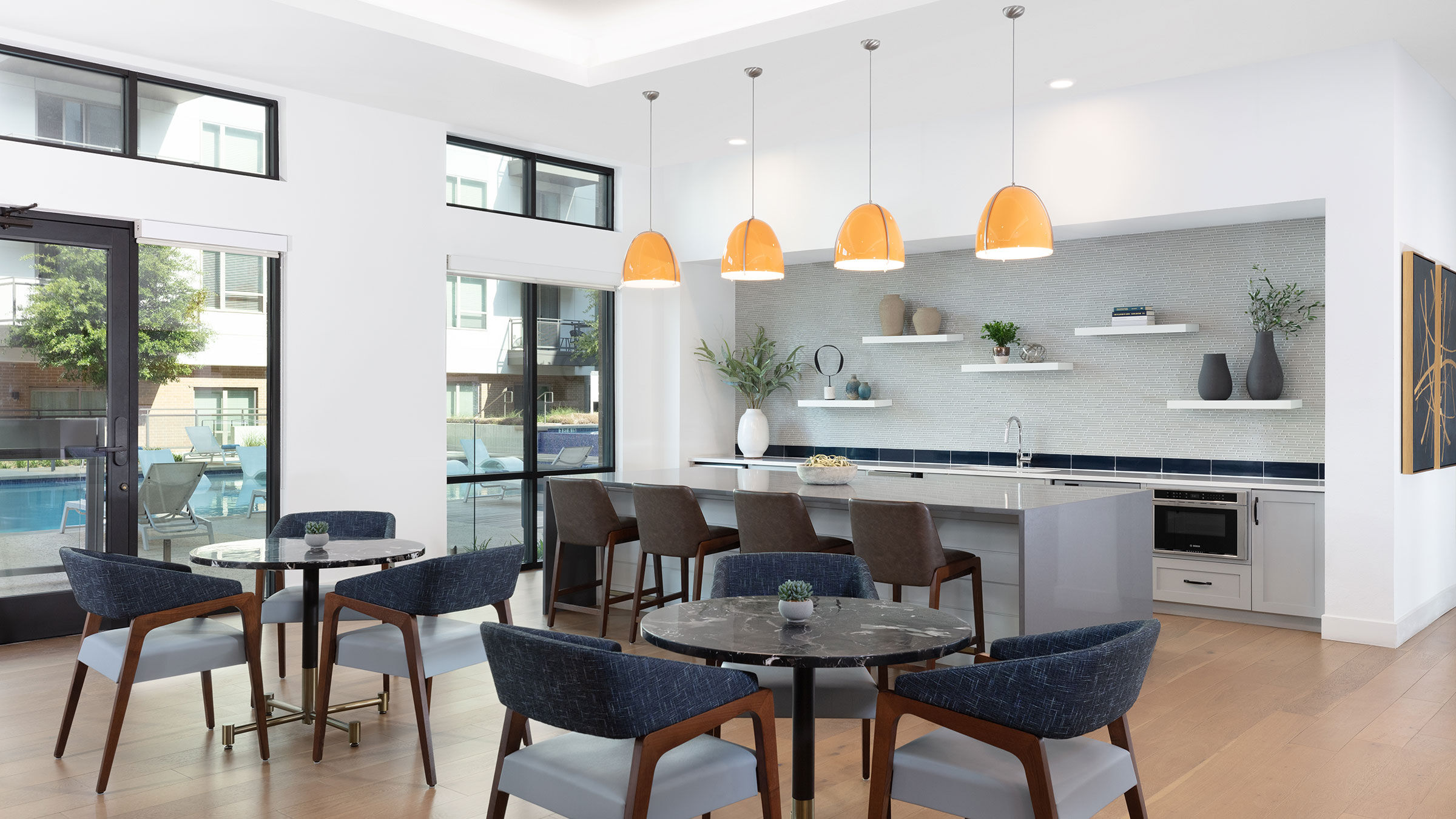 resident lounge at AVE Austin apartments