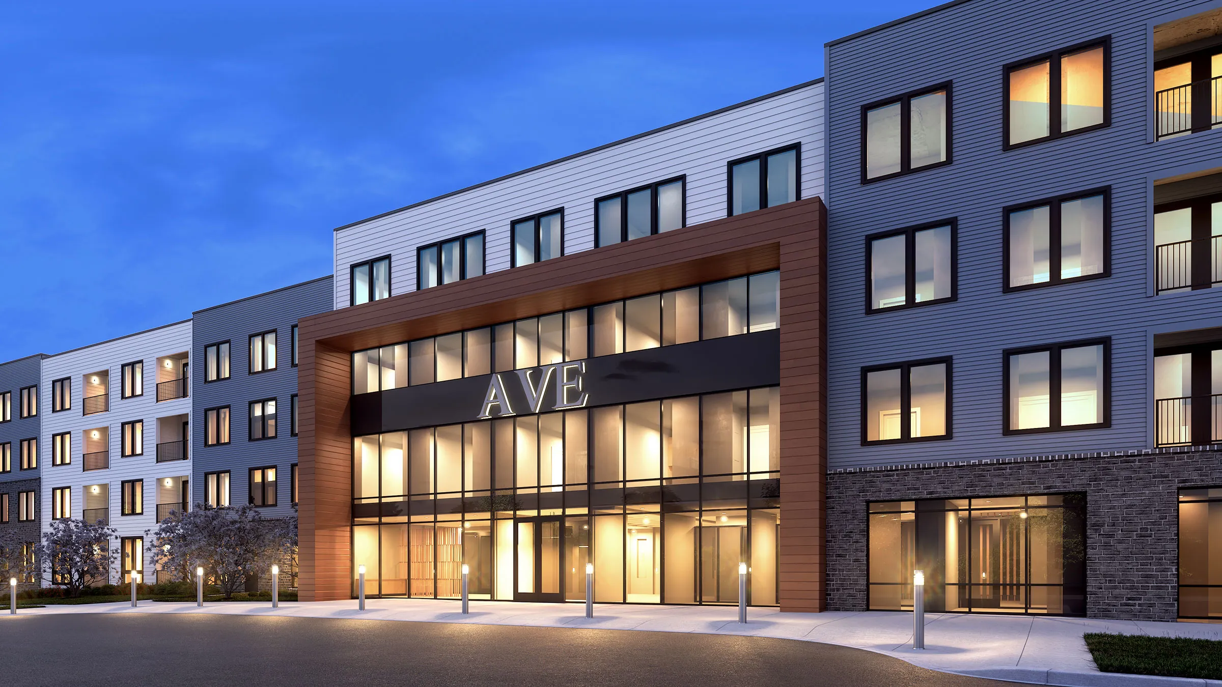 a building with glass windows