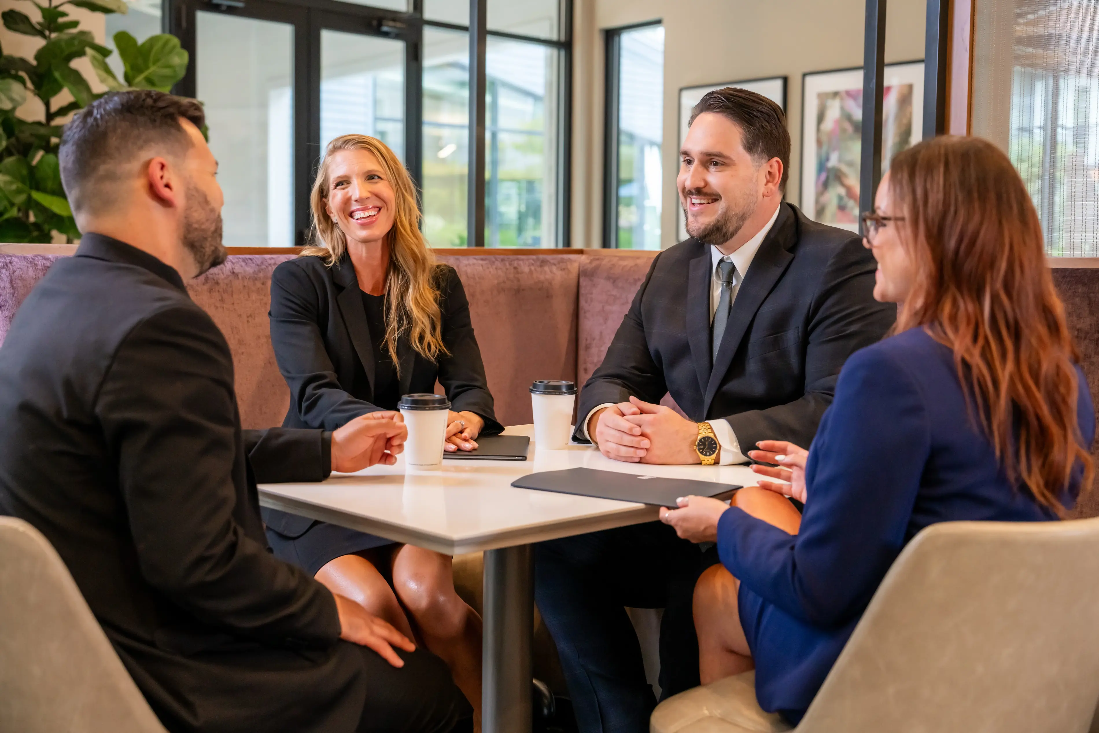 AVE Team meeting in the resident lounge