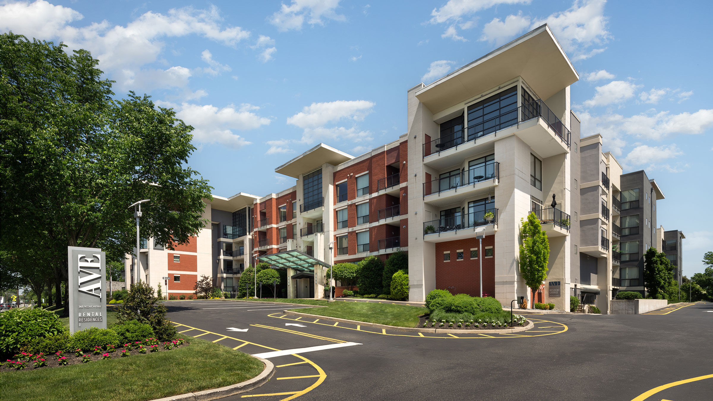 a building with a parking lot