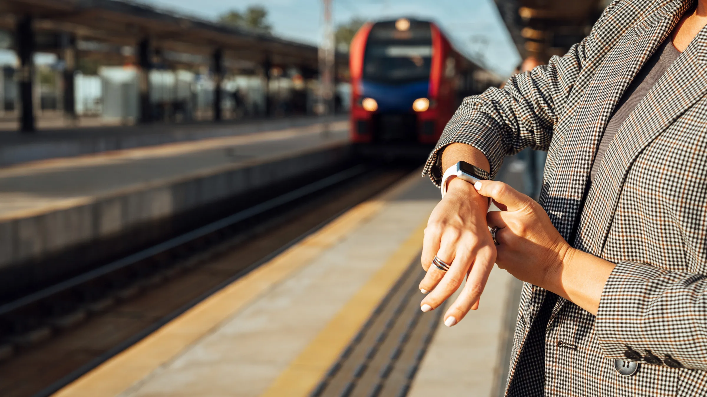 a person waiting at the White Plains Metro Station in White Plains, NY