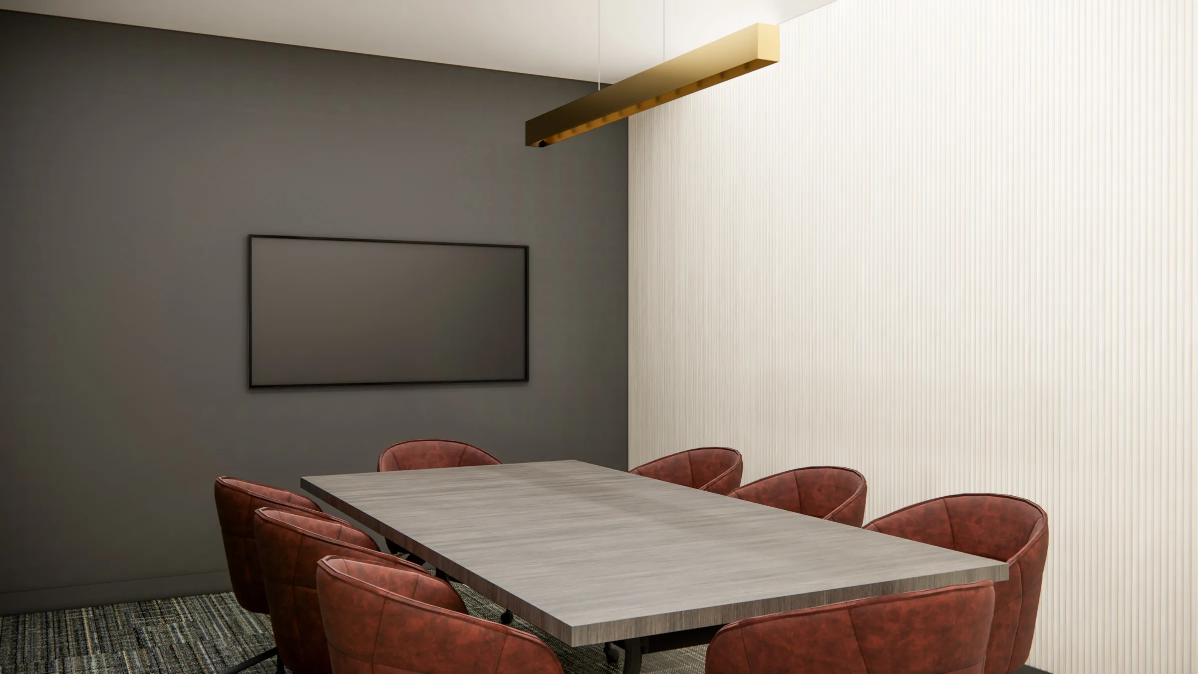 a room with a table and chairs