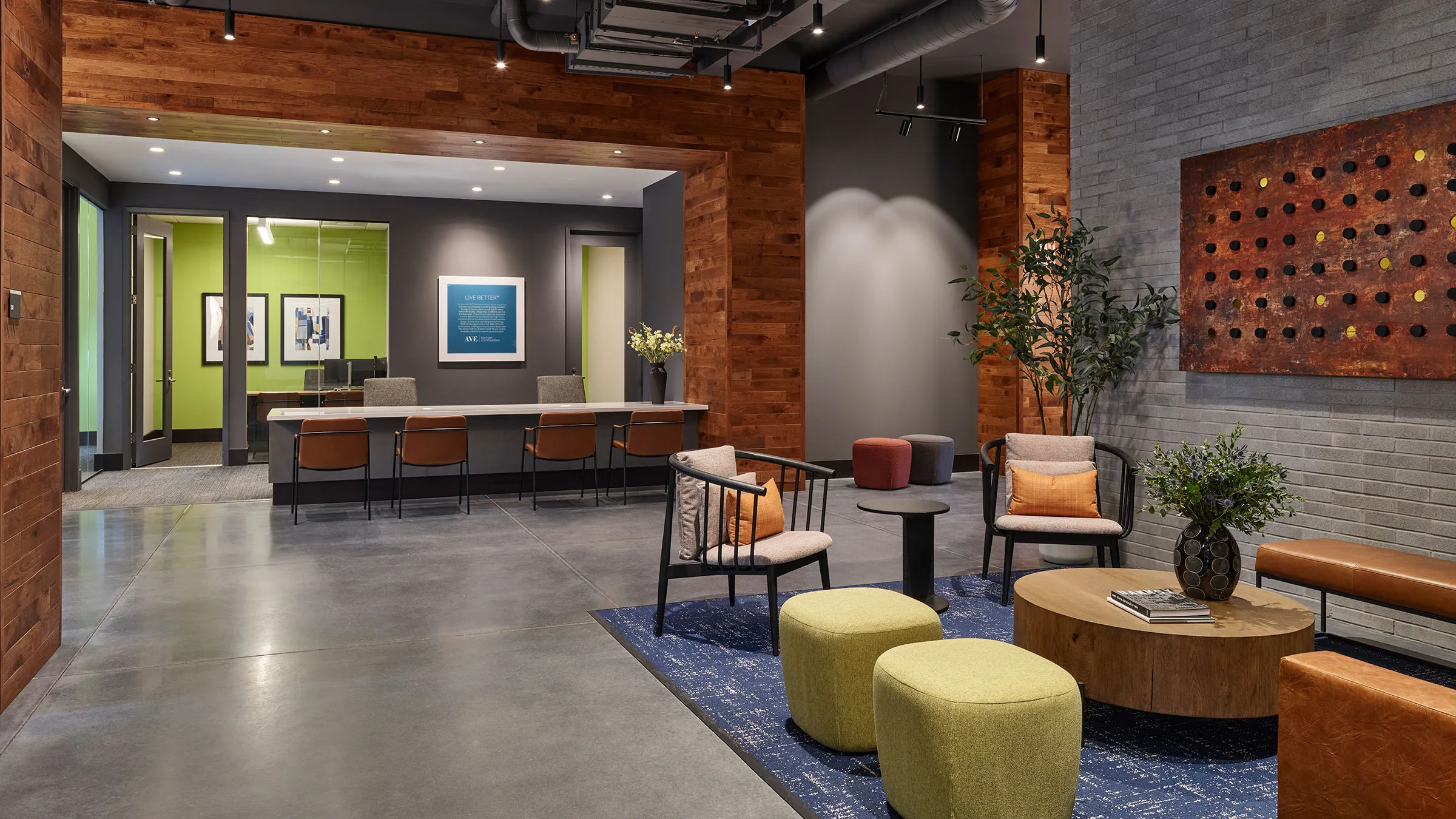 a room with chairs and tables