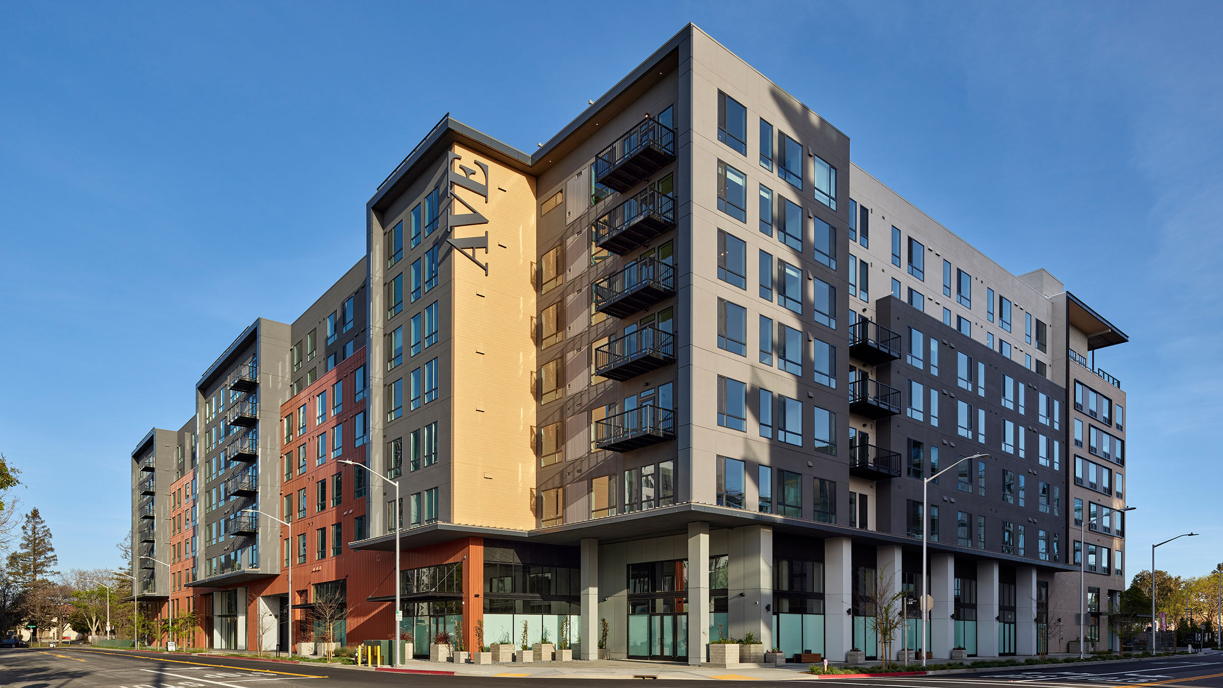 a building with many windows