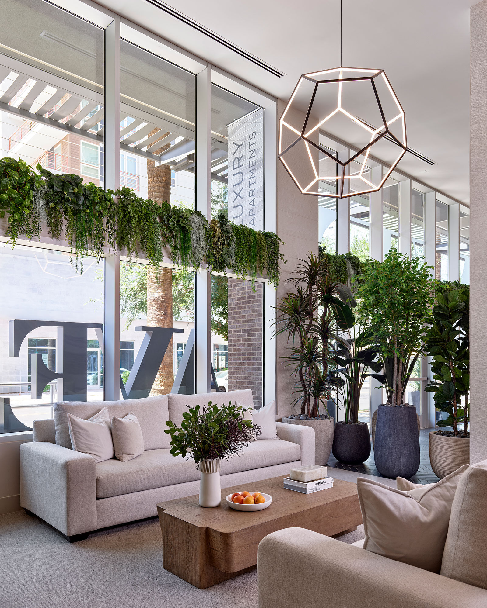 a room with a couch and a coffee table