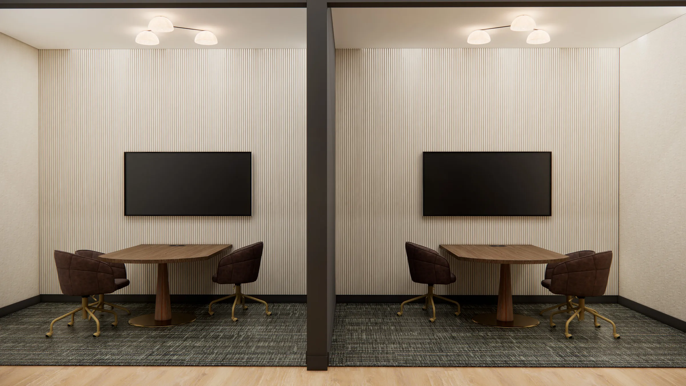 a room with a tv on the wall