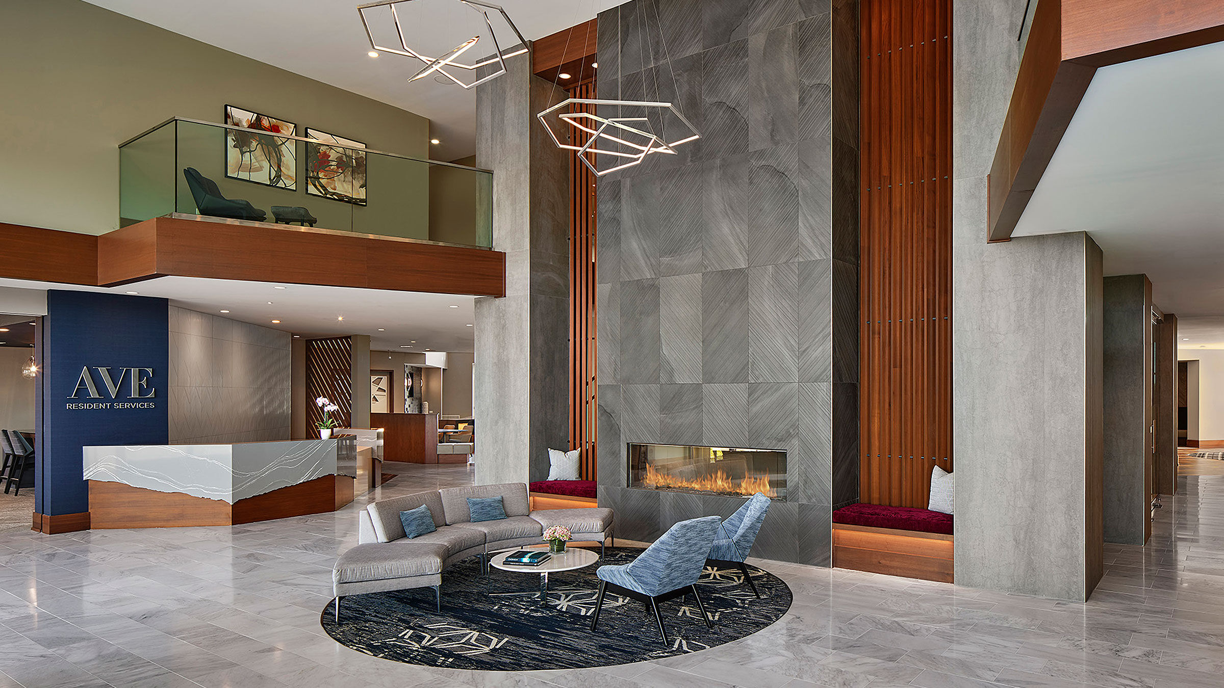 a room with a fireplace and a couch