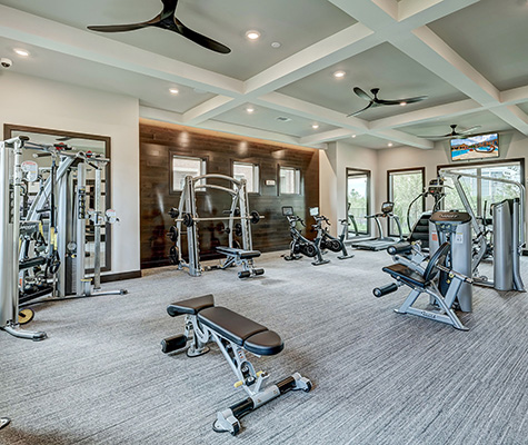 Las Colins Fitness Center with free weights, benches and weight machines 