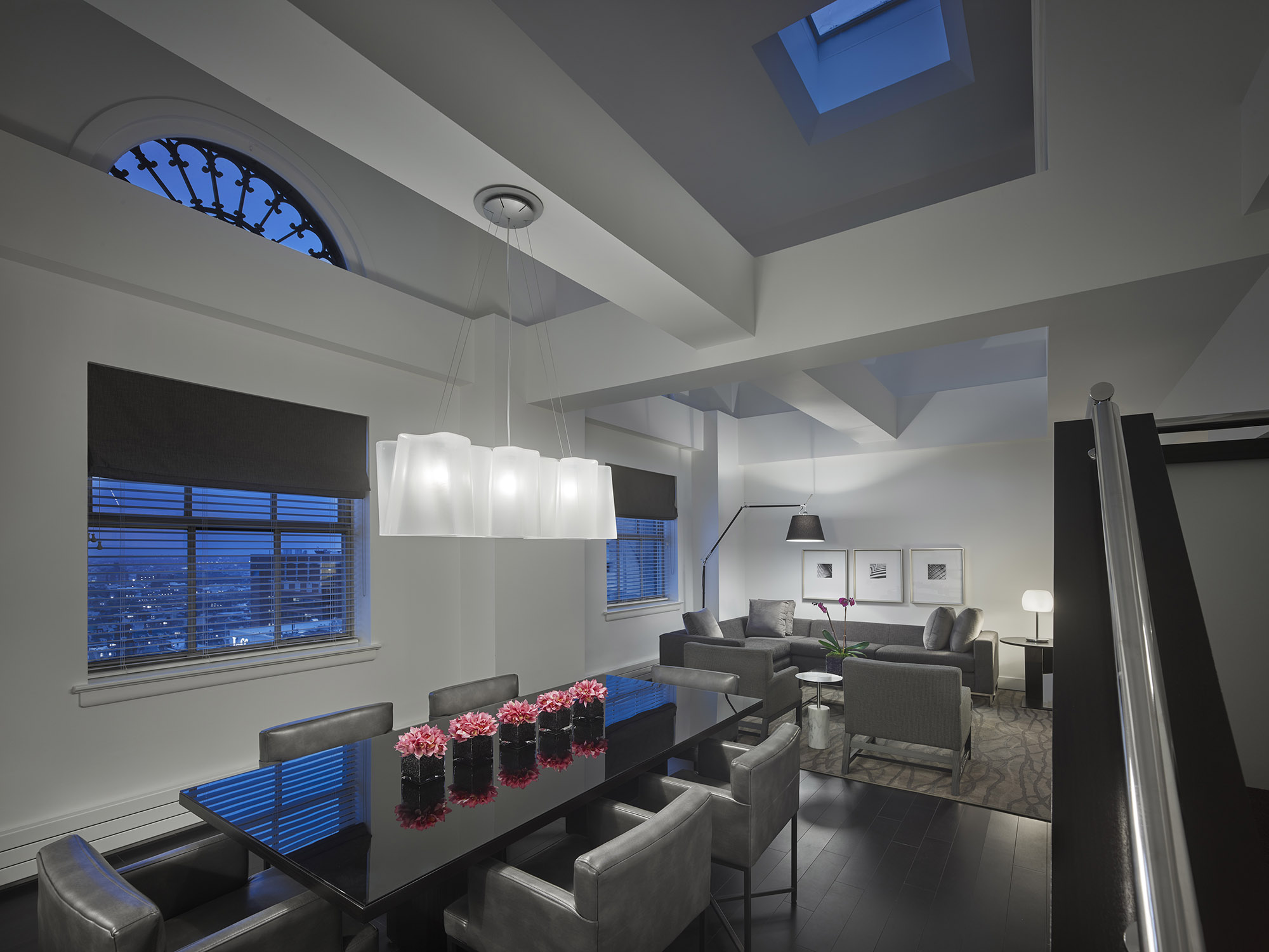 The Franklin Residences bi-level Penthouse at dusk