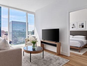 living room in AVE Hamilton Green furnished apartment
