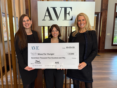 AVE Raises Over $17,000 to Celebrate 10 Years of Partnership with Move For Hunger