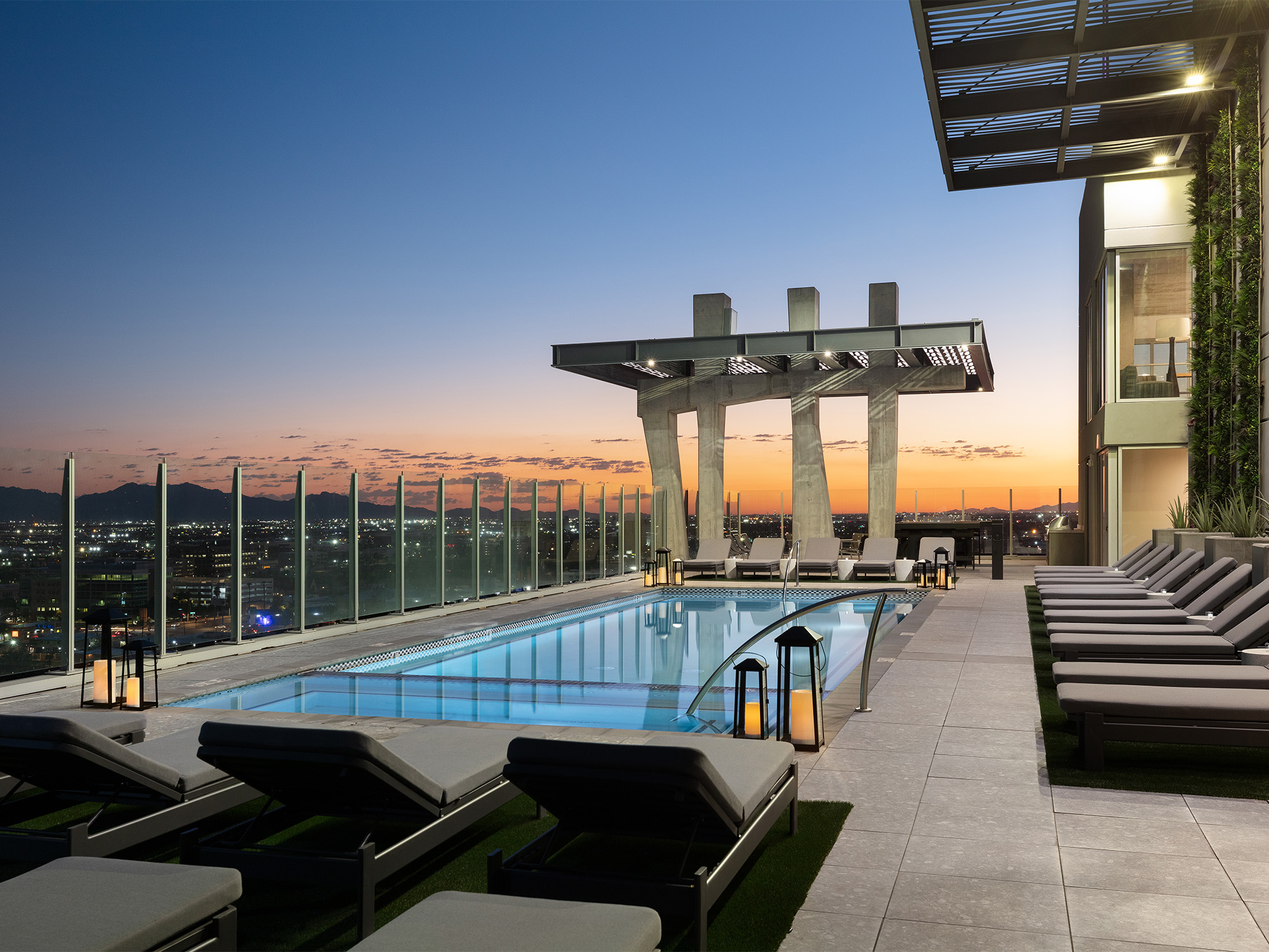 Pool amenities, AVE residents lounging